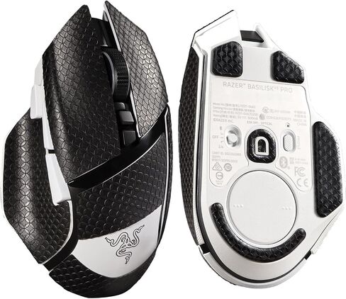 2 in 1 Sweat-Resistant Mouse Grip Tape + Mouse Skates for Razer Basilisk V3/V3 Pro Mouse Skin Pre-Cut Anti-Slip Sticker and Durable Slider Smooth Mouse Feet Fast Move Black Gliders in Saudi Arabia