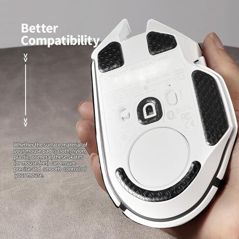 2 in 1 Sweat-Resistant Mouse Grip Tape + Mouse Skates for Razer Basilisk V3/V3 Pro Mouse Skin Pre-Cut Anti-Slip Sticker and Durable Slider Smooth Mouse Feet Fast Move Black Gliders in Saudi Arabia