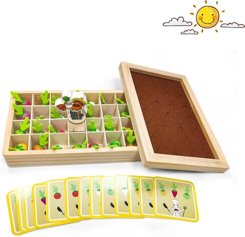Montessori Toys for 3 4 5 Year Old Boys Girls, Educational Carrot Harvest Memory Game Gifts for Kids 3-6, Wood Preschool Learning Fine Motor Skills Game (Farm Theme) in Kuwait