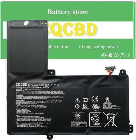بطارية CQCBD C41-N541 لجهاز الكمبيوتر المحمول ASUS Q501L Q501LA Q501LA-BBI5T03 N54PNC3 0B200-00430100M [ 14.8 فولت، 4520 مللي أمبير / 66 وات] in Saudi Arabia