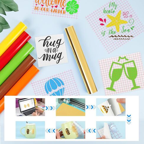 فينيل دائم ثلاثي الأبعاد من IModeur لـ Cricut - لفة فينيل فضية ثلاثية الأبعاد مقاس 30.48 سم × 12.7 سم، حزمة من الفينيل الحرفية لتزيين الأكواب، وتزيين الحفلات، وملصق in Saudi Arabia