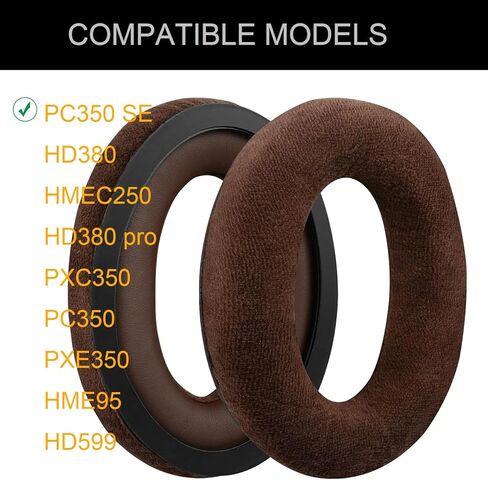 وسائد أذن بديلة لسماعات Sennheiser HD598، وسائد الأذن مع Sennheiser HD598 Cs/HD598SE/HD 598 SR/HD518/ HD558/HD595/HD599/HD569/HD579 رغوة عزل الضوضاء عالية الكثافة - بني in Kuwait