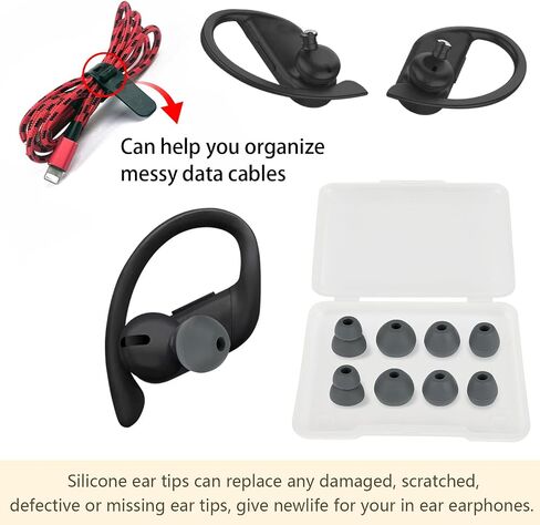 Earbud Replacement Tips Silicone Earbud Tips Eartips Compatible with Powerbeats Pro Beats Wireless Earphone Headphone Rubber Tips Earbud Caps 4 Pairs in Saudi Arabia