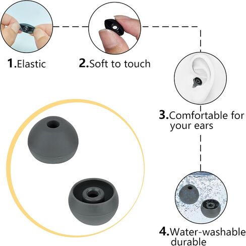 Earbud Replacement Tips Silicone Earbud Tips Eartips Compatible with Powerbeats Pro Beats Wireless Earphone Headphone Rubber Tips Earbud Caps 4 Pairs in Saudi Arabia