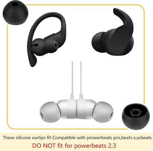 أطراف بديلة لسماعات الأذن من السيليكون، أطراف أذن متوافقة مع سماعات الأذن Powerbeats Pro Beats اللاسلكية، أطراف مطاطية، أغطية سماعات الأذن 4 أزواج in Saudi Arabia