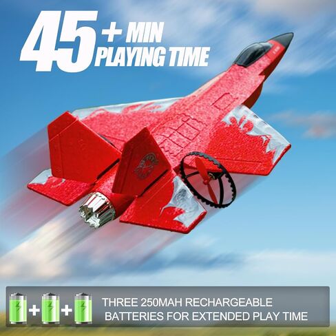 Remote Control Airplane for Kids with 3 Batteries,2 Channels 2.4 GHZ Foam RC Plane for Hobby Beginners RC Plane -red in Saudi Arabia