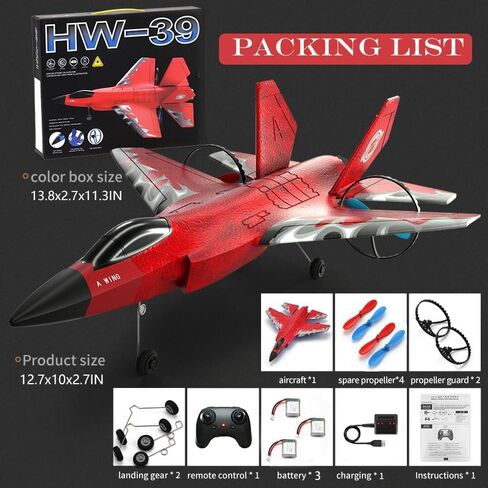 Remote Control Airplane for Kids with 3 Batteries,2 Channels 2.4 GHZ Foam RC Plane for Hobby Beginners RC Plane -red in Saudi Arabia