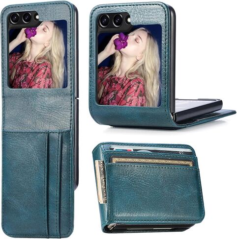 CCSamll for Samsung Galaxy Z Flip 4 Wallet Case Card Holder DK Black in Saudi Arabia