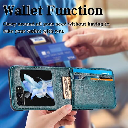 CCSamll for Samsung Galaxy Z Flip 4 Wallet Case Card Holder DK Black in Saudi Arabia