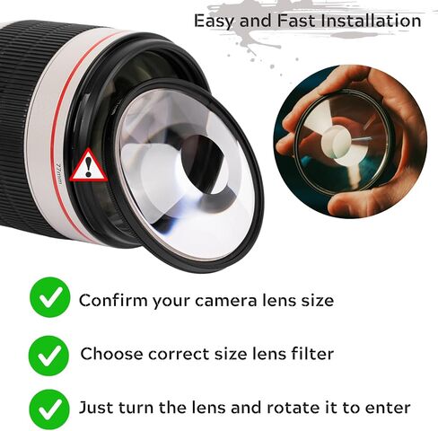 82mm Spiral Halo Camera Lens Filter, K9 Optical Glass Prism Photography Lens Accessories, Special Effect Filter Tunnel Vision Warped Circular Frame Effect in Saudi Arabia