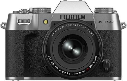 Fujifilm X-T50 Mirrorless Camera with XF 16-50mm f/2.8-4.8 R LM WR Lens, Silver, Bundle with Li-Ion Battery, 64GB SDXC Memory Card and 58mm Filter Kit in Saudi Arabia