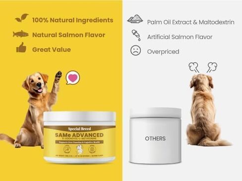 نفس الشيء بالنسبة للكلاب - S-Adenosyl-L-Methionine، نفس المكمل المتطور لدعم الكبد للكلاب ودعم الدماغ والإدراك، Sam e للكلاب (120 جرامًا) in Kuwait