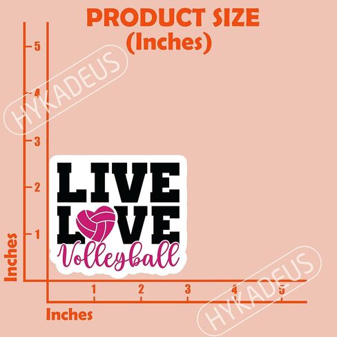 (3Pcs) Love Volleyball Sticker Volleyball Lover Decals for Books Laptops Phones Tumblers Water Bottles Waterproof Vinyl Decal, Volleyball Gifts for Boys, Team, Men, Women, Size 3 x 2.5 Inch in Kuwait