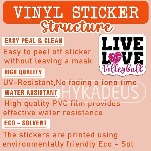 (3Pcs) Love Volleyball Sticker Volleyball Lover Decals for Books Laptops Phones Tumblers Water Bottles Waterproof Vinyl Decal, Volleyball Gifts for Boys, Team, Men, Women, Size 3 x 2.5 Inch in Kuwait