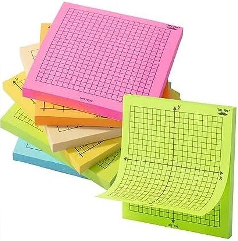 Mr. Pen- Graph Paper Sticky Notes, 6 Pads, 3x3 Inch, Graph Sticky Notes, Math Graph Paper, Graphing Sticky Notes, Grid Sticky Notes, Grid Notepad, Mini Graph Paper in Kuwait
