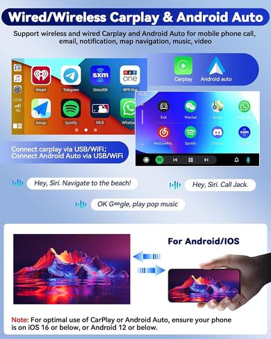 راديو سيارة CamECHO 2+64G Android 13 لسيارة Nissan Altima 2013-2018، Carplay لاسلكي/Android Auto 9 بوصة IPS شاشة تعمل باللمس ستيريو سيارة مع بلوتوث/GPS Navi WiFi + كاميرا احتياطية AHD + ميكروفون in Saudi Arabia