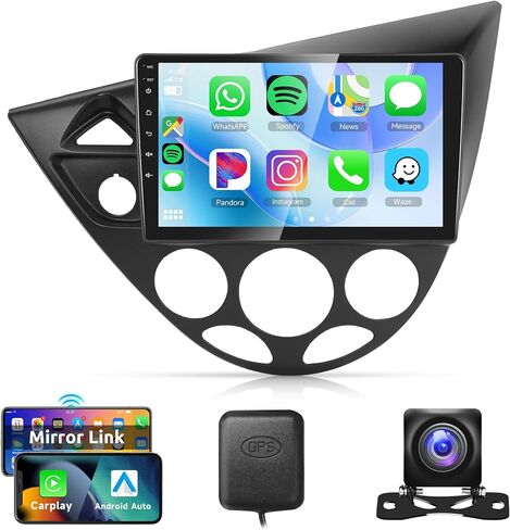 2G+64G Android Car Stereo Radio for Ford Focus 1998-2006 Carplay, Rimoody 9 Inch Touch Screen GPS Bluetooth FM WiFi Android Auto Mirror Link Backup Camera in Saudi Arabia