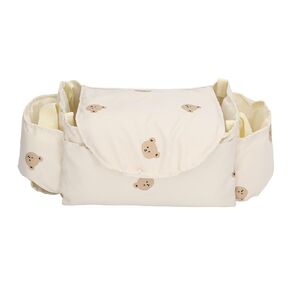 Keenso Baby Stroller Organizer,Baby Diaper Caddy Bag for Diapers, Wipes (Beige)