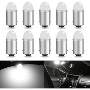 Qoope BA9S LED Bulb 1893 3893 1847 T11 756 LED Bulbs White 6V AC/DC Non-Polarity for Car Interior Lights, Pinball Machine Games Machine Toy Light Bulbs, Pack of 10