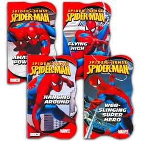 Marvel Spiderman Board Book Set - Bundle with 4 Amazing Spiderman Superhero Board Books for Boys, Girls (Spiderman Reading Book for Toddlers)