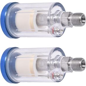 2Pcs Water Oil Separator Filter Airbrush Filter Replacement for Compressor Air Line Hose Air Tools Paint Spray Guns 1/4 Inch Inlet and Outlet Air Filter Water Oil Separator