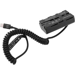 Type C to NP F550 Spring Cable Dummy Battery Power Adapter for Monitor Fill Light