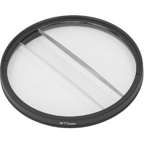 Double Glass Split Diopter Lens Filter, Half Moon Prism Camera Filter with MRC Coating, for SLR Cameras Special Effect Filter, Camera Lens Accessories (77MM)