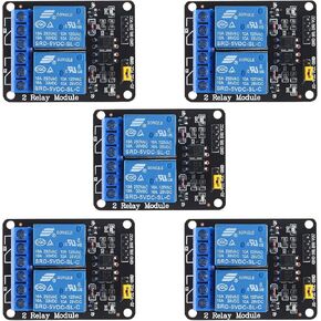 5pcs 5V 2 Channel 5V Relay Module with Optocoupler Low Level Trigger Expansion Board Compatible with R3 MEGA 2560 1280 DSP ARM PIC AVR STM32 Raspberry Pi