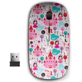 2.4G Ergonomic Portable USB Wireless Mouse for PC, Laptop, Computer, Notebook with Nano Receiver (Kids Princess Castle Unicorn)