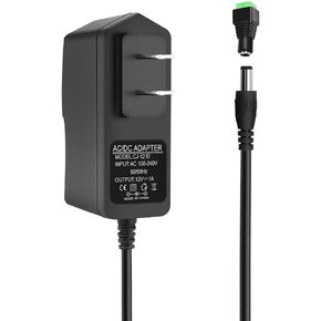 12V 1A Power Supply 100-240V AC to DC 12 Volt 1 Amp Power Adapter 12W Converter AC/DC Adapter Transformer with 5.5mm x 2.5mm/2.1mm DC Plug for LED Strip Light Speakers CCTV Camera