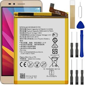 WUHAO Replacement HB386483ECW+ Battery for Huawei Honor 6X,Honor 6X BLN-L24 Battery with Adhesive Tape Tool Repair Kit