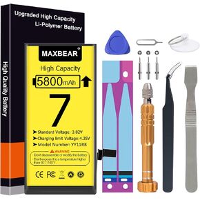 [5800mAh] Battery for iPhone 7, (2024 New Version) 0 Cycle Ultra High Capacity Battery Replacement for iPhone 7 Model A1660, A1778, A1779 with Repair Tool Kit
