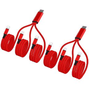 Multi USB C Charging Cable 4FT,3 in 1 Multiple USB C to USB C + 2 i-Phones,3A USB Type C + IP, Nylon Cord, Compatible with Phone 14/13/12,Samsung S24/S23/S22,Google,Android, Tablet,Black