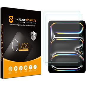 Supershieldz (2 Pack) Designed for iPad Pro 11 inch (M4, 2024 Release) Screen Protector, [Tempered Glass] Anti Scratch, Bubble Free