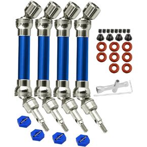 CVD Drive Shaft Axles Upgrades for 1/10 Granite Senton 3s Blx&Mega550,Vortek 3s Blx,Big Rock v2,4Pcs Front Rear Harden Steel #45 Driveshaft Parts Hop Up, ARAC4041, (More Powerful),Red