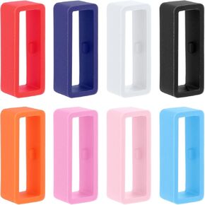 8pcs 0.79 Inch Watch Strap Holder Loop, Silicone Watch Band Keeper Multi Colors Holder Loops Watch Band Loop Watch Fastener Rings for Smartwatch Band Wristband