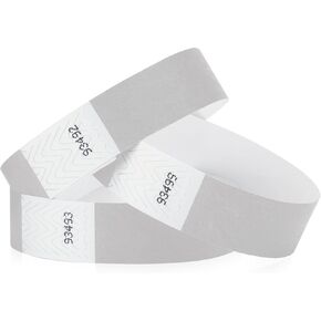 WristCo Silver Tyvek Wristbands for Events - 500 Count - Comfortable Tear Resistant Paper Bracelets ID Wrist Bands for Concerts Festivals Admission Party Identification