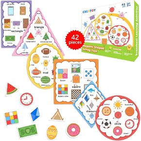 Color Sorting Magnets for Fridge, Magnetic Shapes for Whiteboard, Toddler Fridge Magnets, Color Sorting Sensory Toys, Colors & Shapes Recognition Educational Toys Homeschool Must Haves