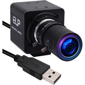 كاميرا USB 8 ميجابكسل للكمبيوتر الشخصي، كاميرا ويب USB صغيرة كاميرا فيديو 2448P 30FPS احترافية، كاميرا ويب شاحن USB للتكبير اليدوي مع عدسة متغيرة البعد البؤري 5-50 مم لـ Raspberry Pi وWindows وMac OS in Kuwait