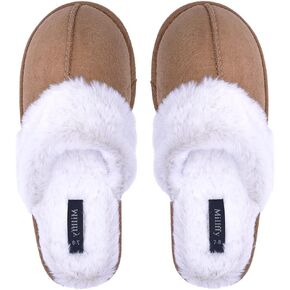Millffy Nordic Style Faux Fur Trim Rabbit fur Hair Women's Suede Slippers Memory Foam comfy Indoor eva Slipper