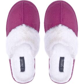 Millffy Nordic Style Faux Fur Trim Rabbit fur Hair Women's Suede Slippers Memory Foam comfy Indoor eva Slipper
