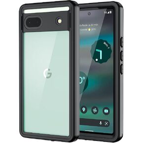 Lanhiem for Google Pixel 6 Case, IP68 Waterproof Dustproof with Built-in Screen Protector, Heavy Duty Full Body Protective Phone Case for Pixel 6, Black/Clear in Saudi Arabia