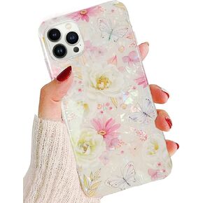 J.west iPhone 14 Pro Max Case - Luxury Sparkle Clear Leopard Print Soft Silicone Cover for Girls & Women (6.7" Cheetah)