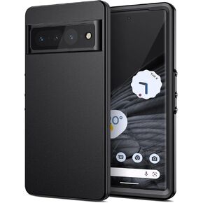 Lanhiem Pixel 6 Case, IP68 Waterproof Dustproof Case with Built-in Screen Protector, Rugged Full Body Shockproof Phone Cover for Google Pixel 6, Black/Clear