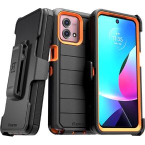 for Moto G Stylus 5G (2023) Case with Belt Clip Holster & Kickstand, Screenless Protective Dual-Layer Shockproof Phone Case for G Stylus 5G - Black