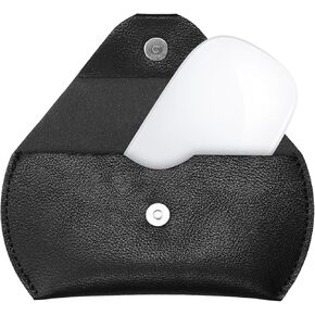 kwmobile Mouse Pouch Compatible with Apple Magic Mouse 1 / Magic Mouse 2 / Logitech Pebble Wireless Case - Bluetooth Mouse PU Leather Case - Black