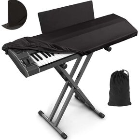 88 Keys Piano Keyboard Dust Cover with Music Stand Opening for Digital Electronic Piano (88, Black)