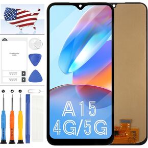 OLED for Samsung Galaxy A15 5G Screen Replacement LCD Full Assembly Kit Galaxy A15 2023 Display Digitizer Touch for A156U1 A156A A156W S156DL S156VL 6.6" Black
