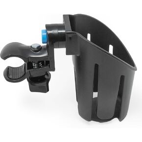 Button-Lock Universal Cup Holder for Walker/Wheelchair/Rollator (Black)