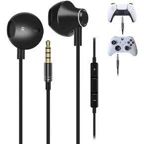 S&H 3.5MM Gaming Earbuds for PS4, PS5, New Xbox One, Cellphones, PC, Laptop, Earphones Wired Stereo Bass in-Ear HiFi Stereo Headphones with Microphone and Volume-Control (Black) in Saudi Arabia